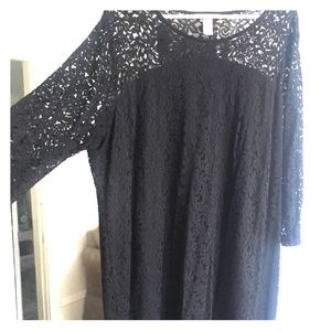 H&M long-sleeve black lace body-con dress (3x)